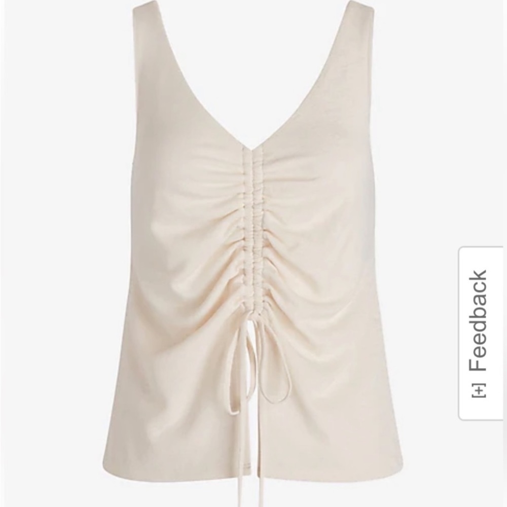 Express V-Neck Ruched Split
Hem Tie Tank - Picture 5 of 6
